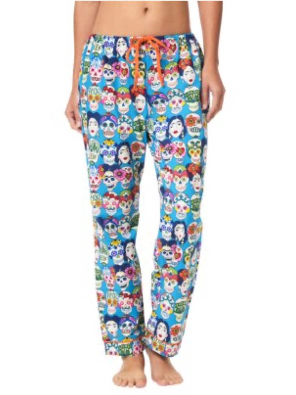 The Cat's Pajamas Frida cotton poplin pajama pants colorful sugar skull print